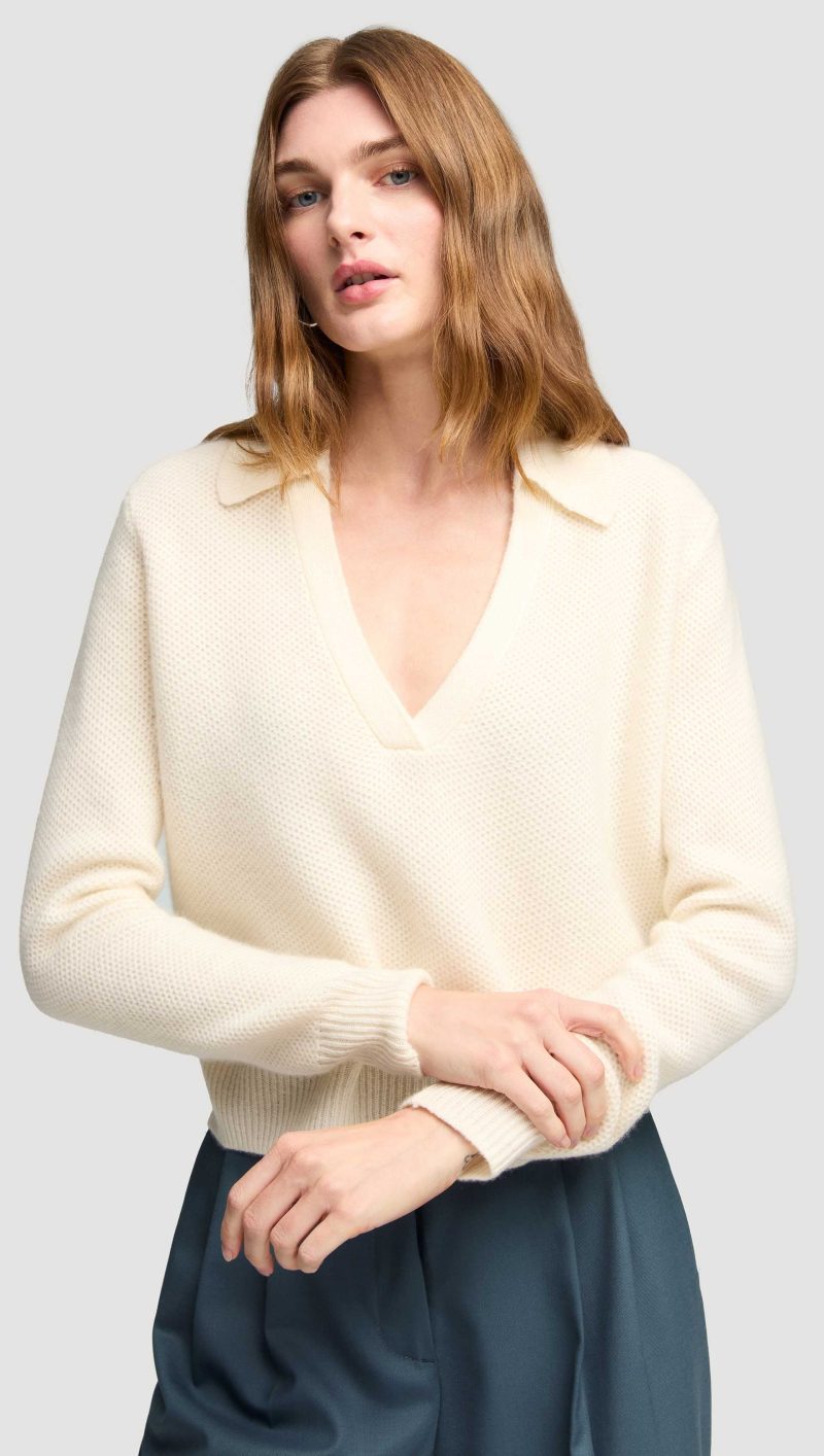 05 Polo Sweater in Wool Cashmere Cream 1073