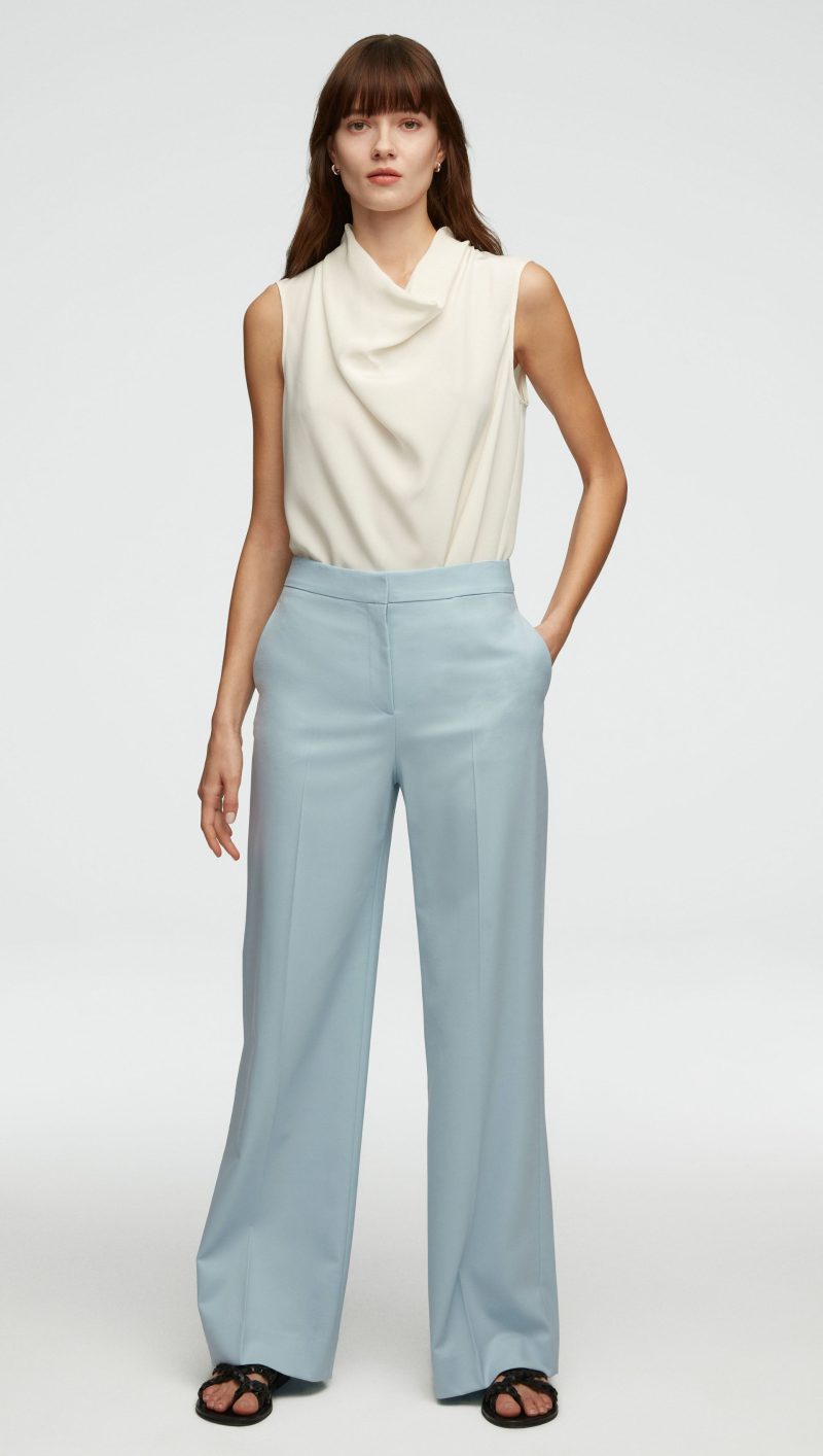 05 Wide Leg Trouser in Seasonless Wool Seafoam Blue 0050