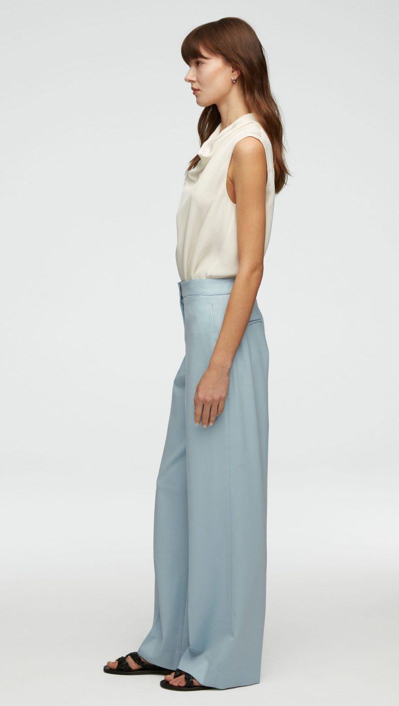 05 Wide Leg Trouser in Seasonless Wool Seafoam Blue 0057