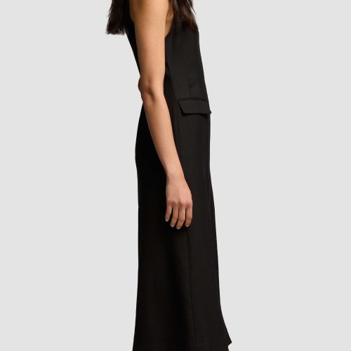 06 Tailored Dress in Viscose Wool Twill Black 4847