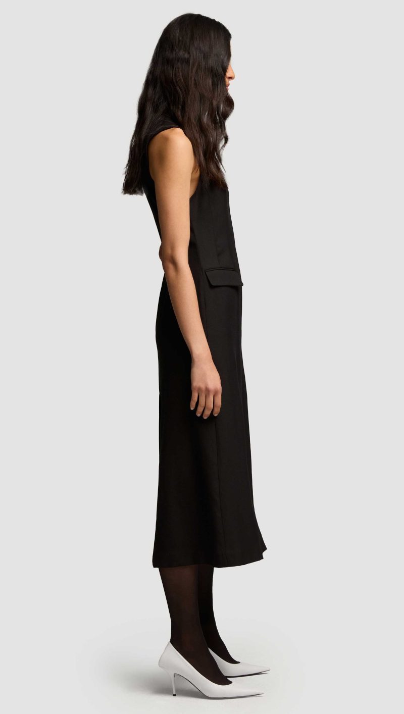 06 Tailored Dress in Viscose Wool Twill Black 4847