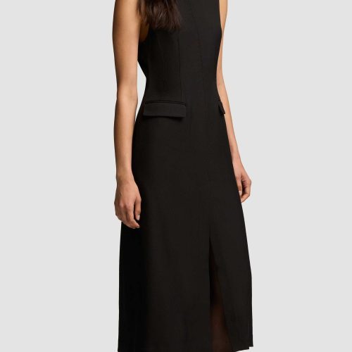 06 Tailored Dress in Viscose Wool Twill Black 4862