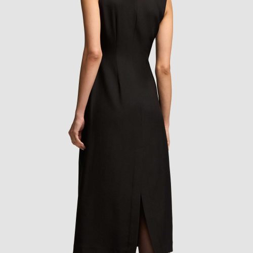 06 Tailored Dress in Viscose Wool Twill Black 4881