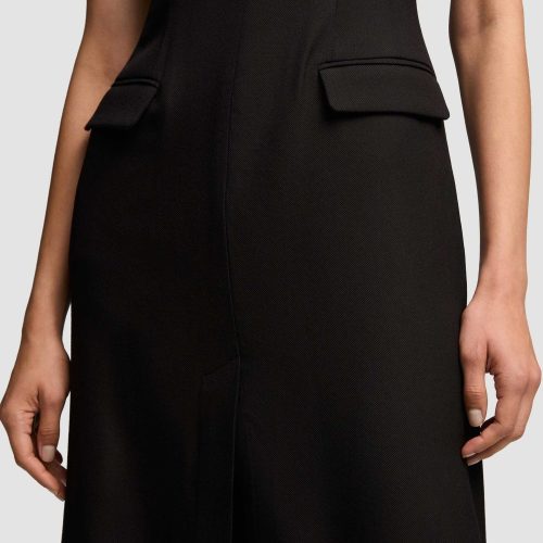 06 Tailored Dress in Viscose Wool Twill Black 4907