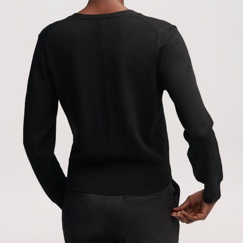 07EverydayKnitCrewCardiganinMerinoWool Black 0198