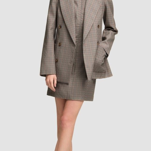 07a Chelsea Blazer in Wool Blend Plaid Houndstooth 0309 1