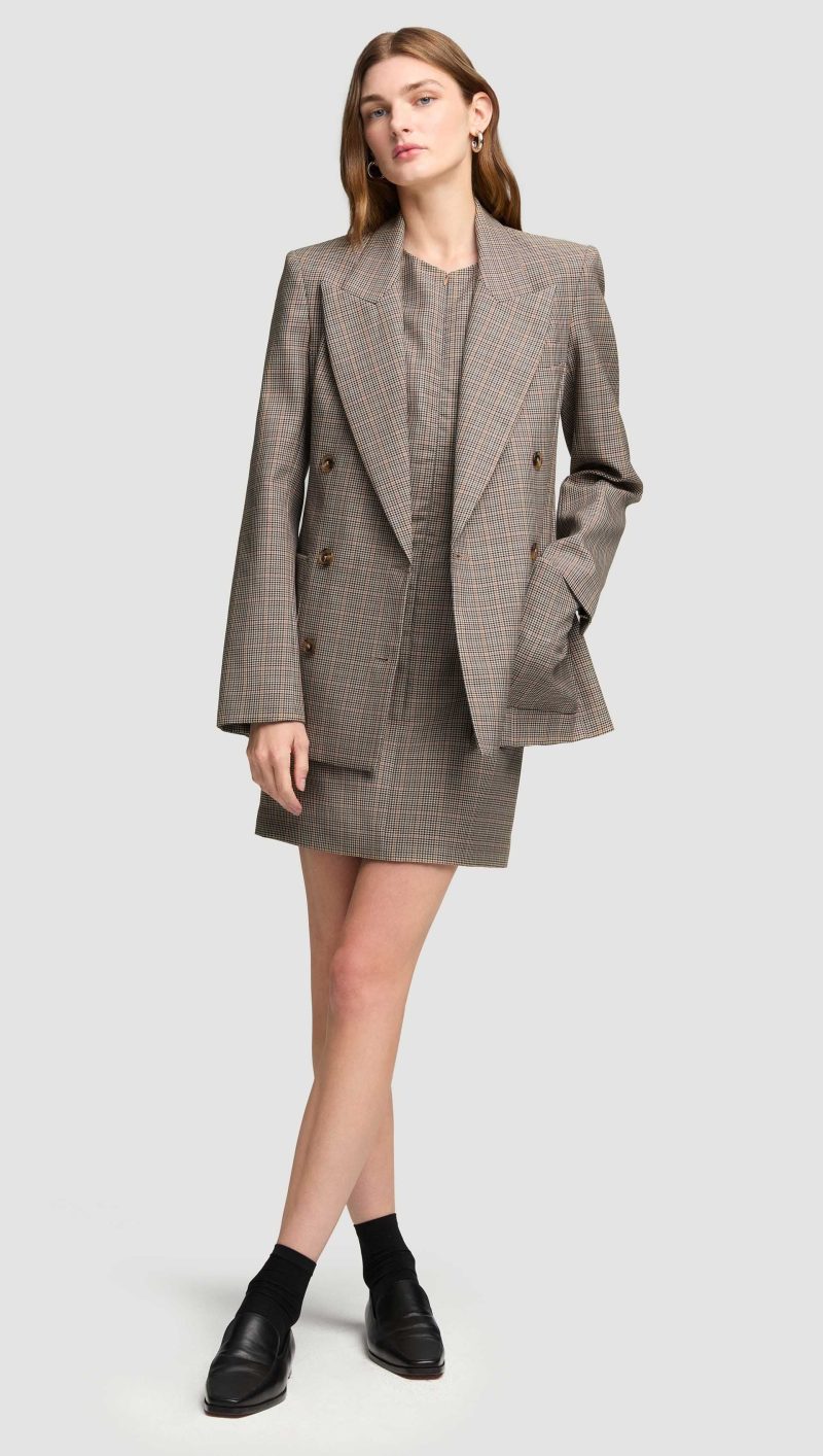 07a Chelsea Blazer in Wool Blend Plaid Houndstooth 0309 1