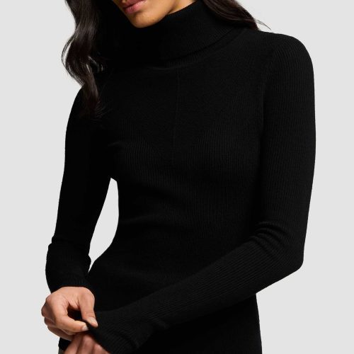 08 Knit Turtleneck in Stretch Wool Black 4931