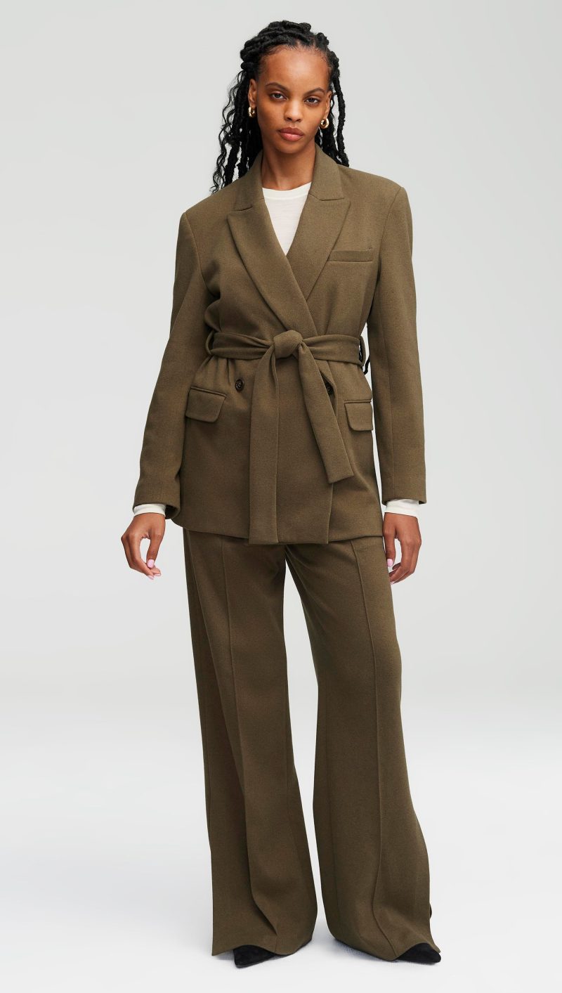 101 Belted Blazer Olive 1486