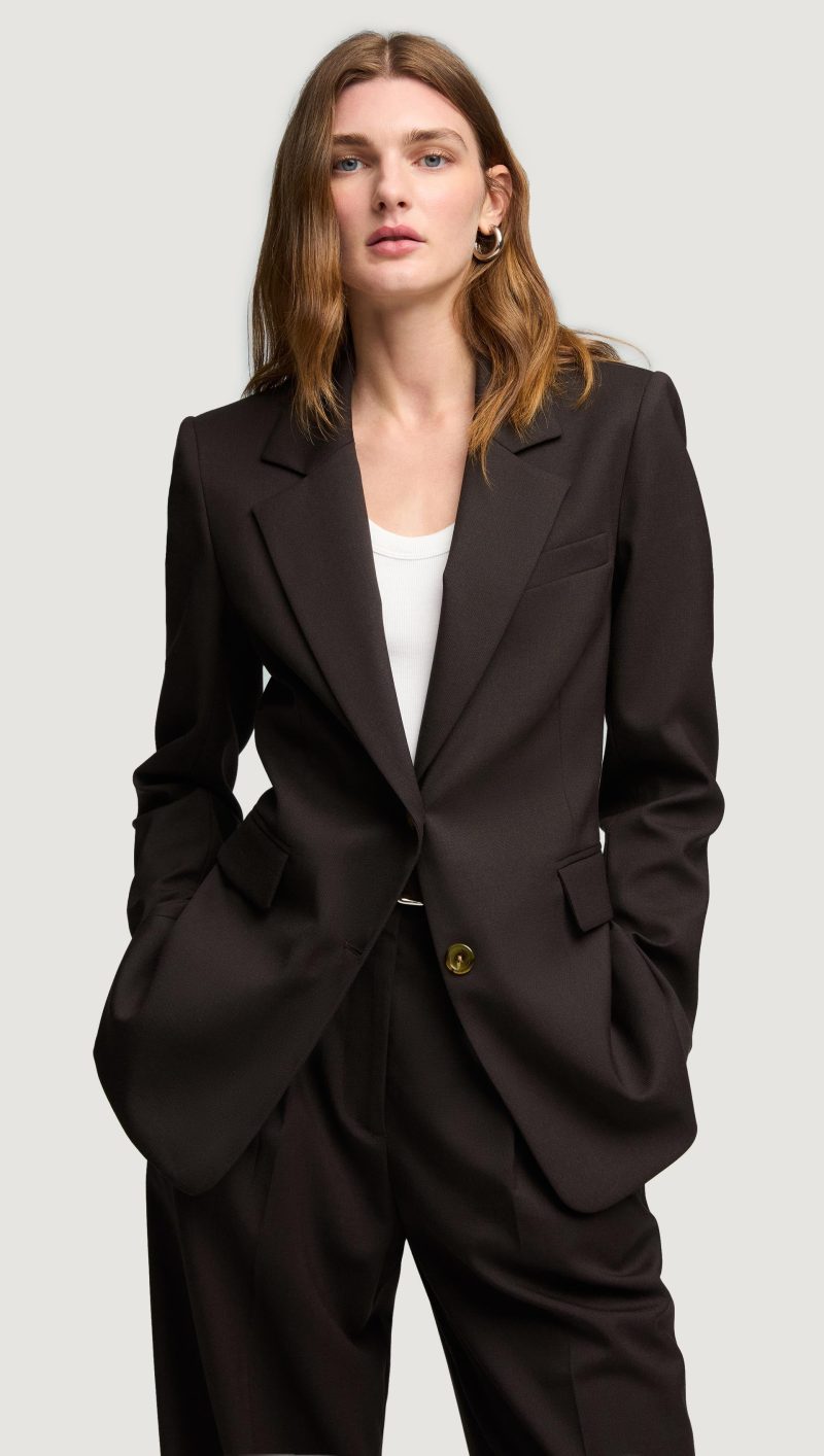 10a Two Button Blazer in Seasonless Wool Coffee 1531