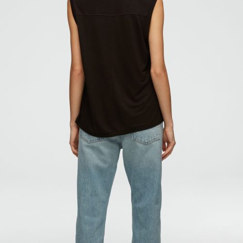 13 Sleeveless Tee in Viscose Jersey Black 0087