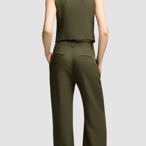 13 Soho Trouser in Viscose Wool Twill Olive 0885 1