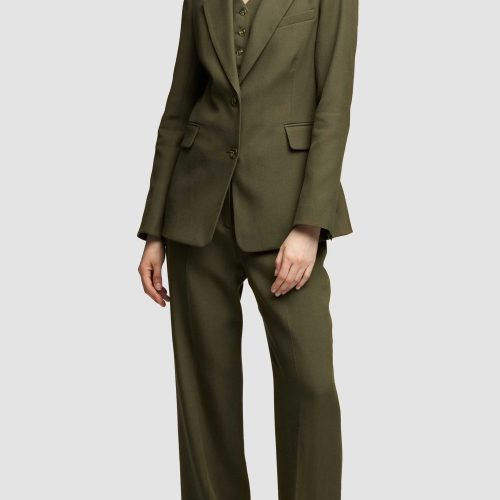 13a Two Button Blazer in Viscose Wool Twill Olive 4195