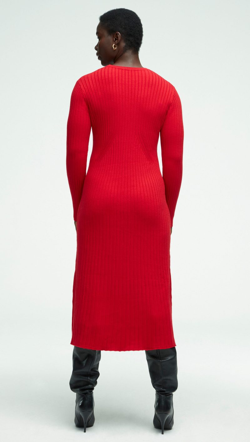 15 Ribbed Everyday Dress Red 0238