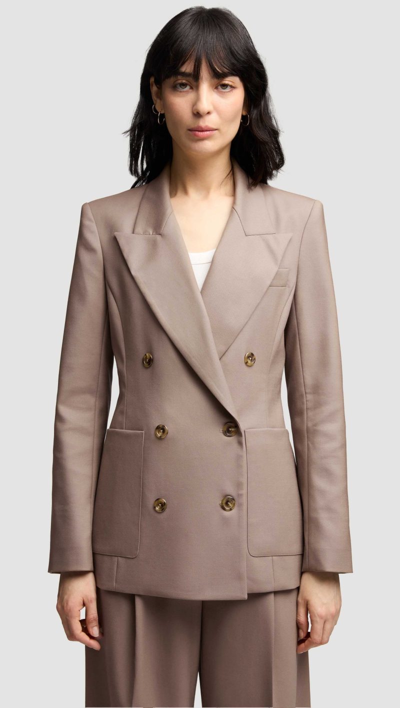 18 Chelsea Blazer in Seasonless Wool Taupe 5105