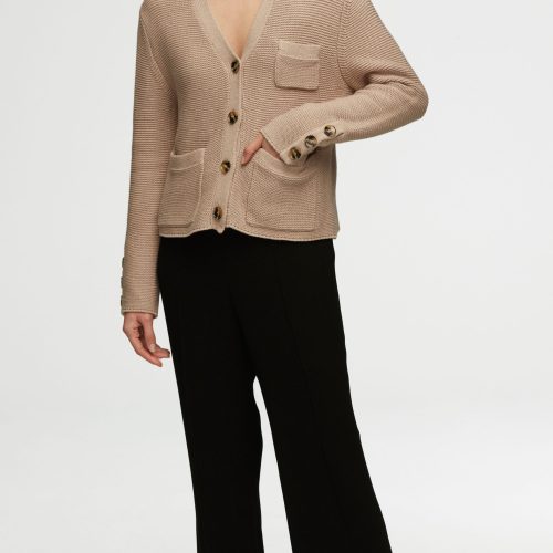 18 Cropped Cardigan in Cotton Cashmere Oat 2331