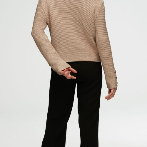 18 Cropped Cardigan in Cotton Cashmere Oat 2344