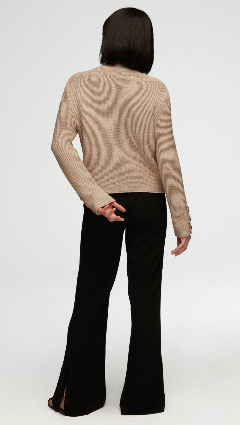 18 Cropped Cardigan in Cotton Cashmere Oat 2344