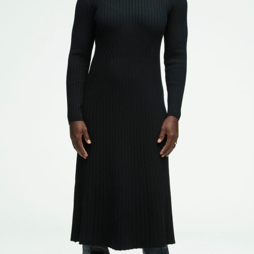 19 Ribbed Everyday Dress Black 0165