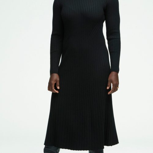 19 Ribbed Everyday Dress Black 0168