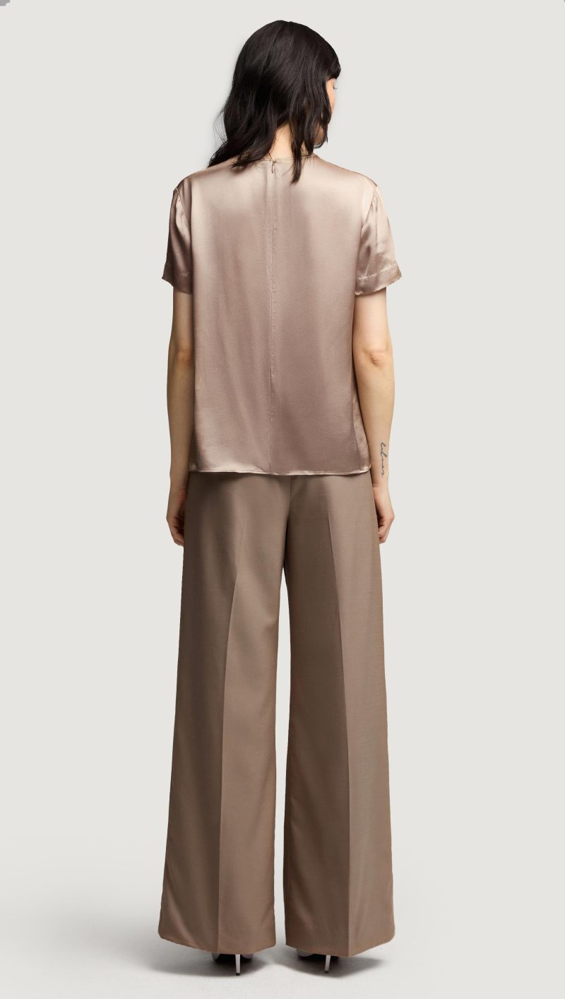 19 Single Pleat Trouser in Seasonless Wool Taupe 4795