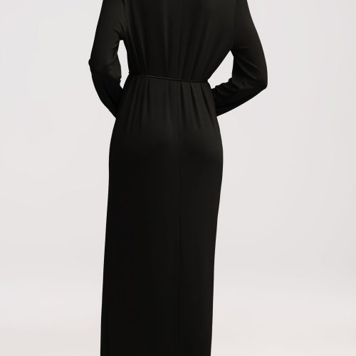 20ShirtDressinMatteJersey Black 3891