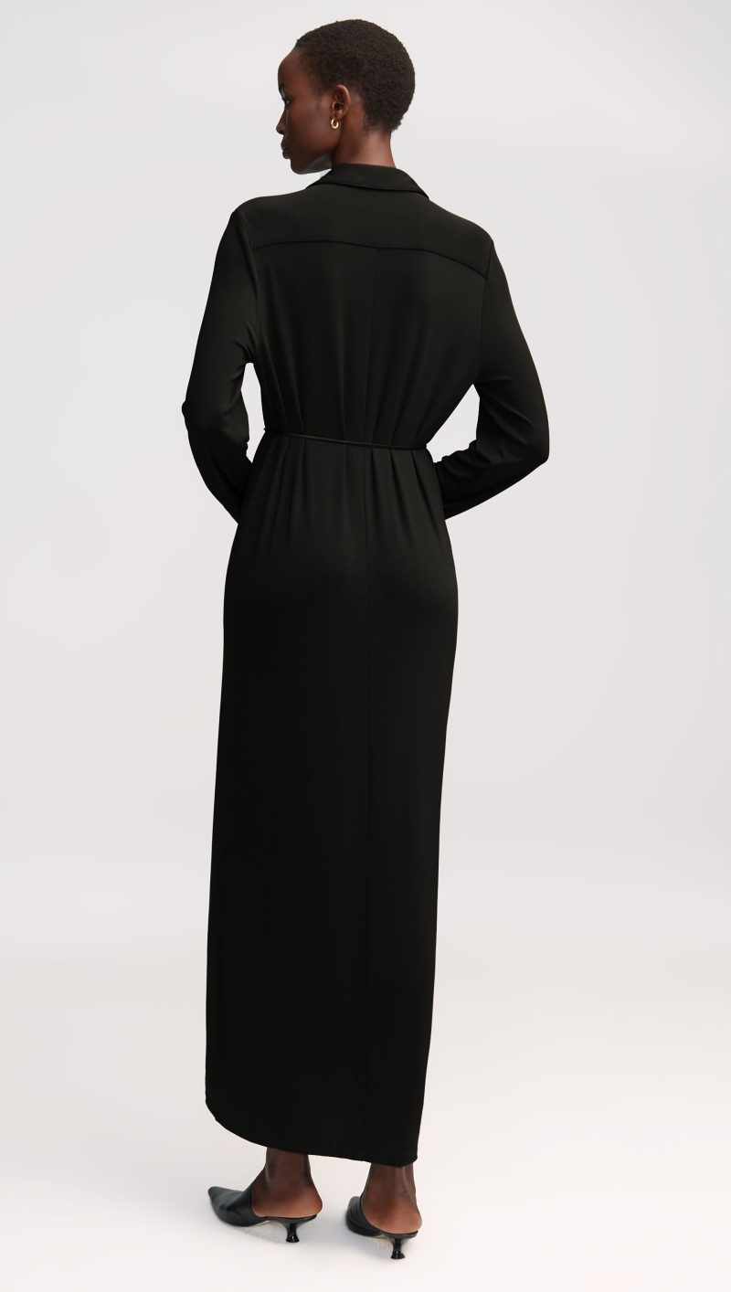 20ShirtDressinMatteJersey Black 3891