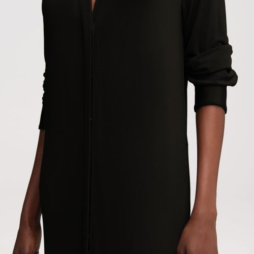 20ShirtDressinMatteJersey Black 3914