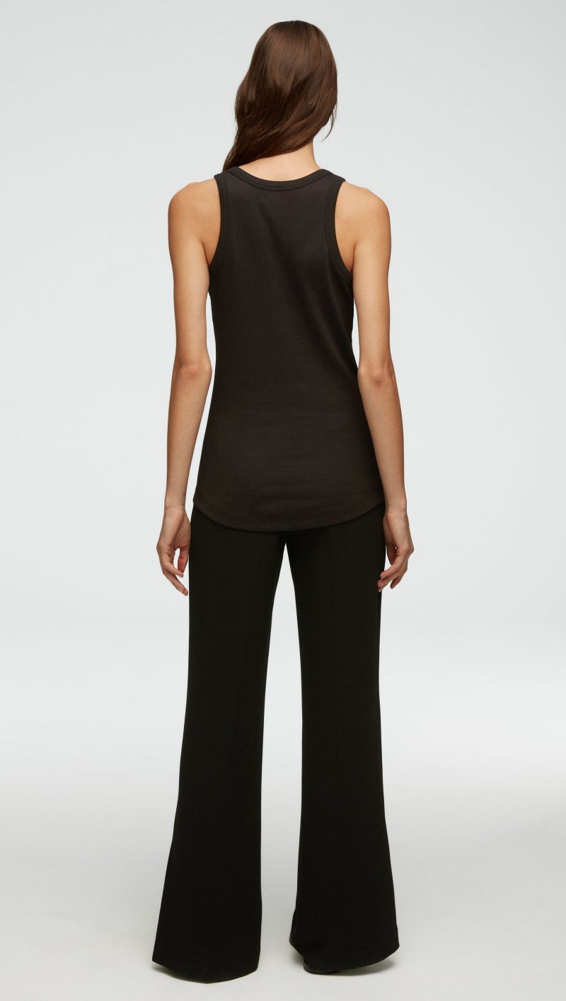 20 Ribbed Tank in Cotton Elastane Black 0684