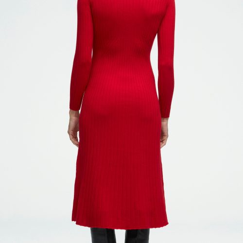 22 Ribbed Everyday Dress Red 0707