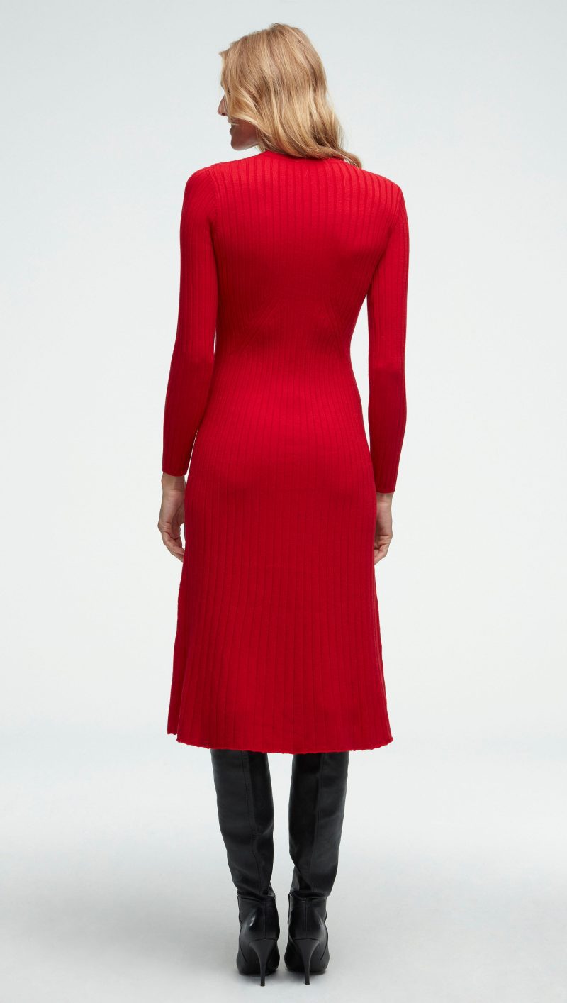 22 Ribbed Everyday Dress Red 0707