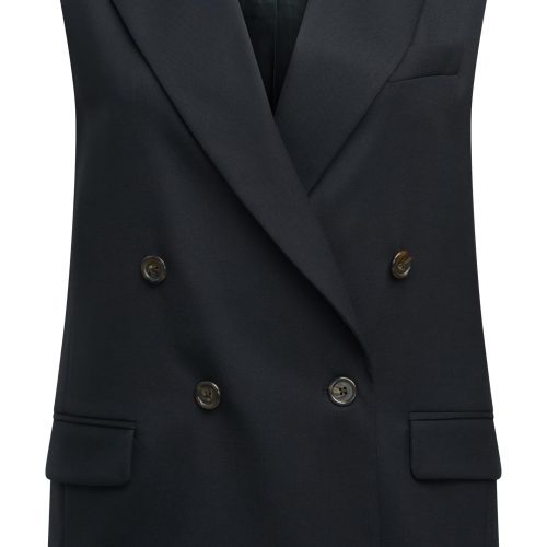 241113 Argent JL Bowery Vest in Seasonless Wool Black 0012