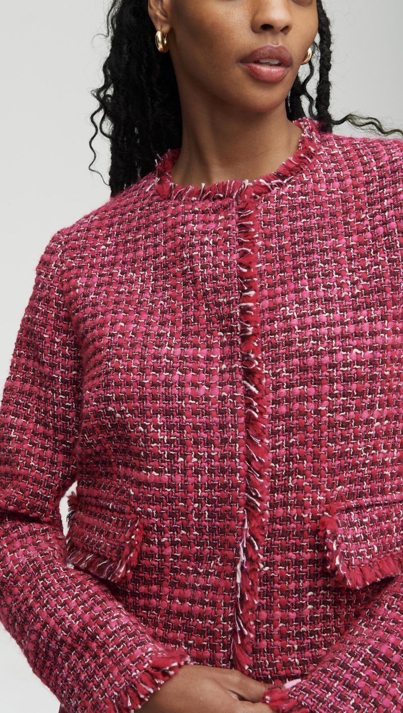 24 Classic Jacket Tweed Raspberry Pink Multi 1619