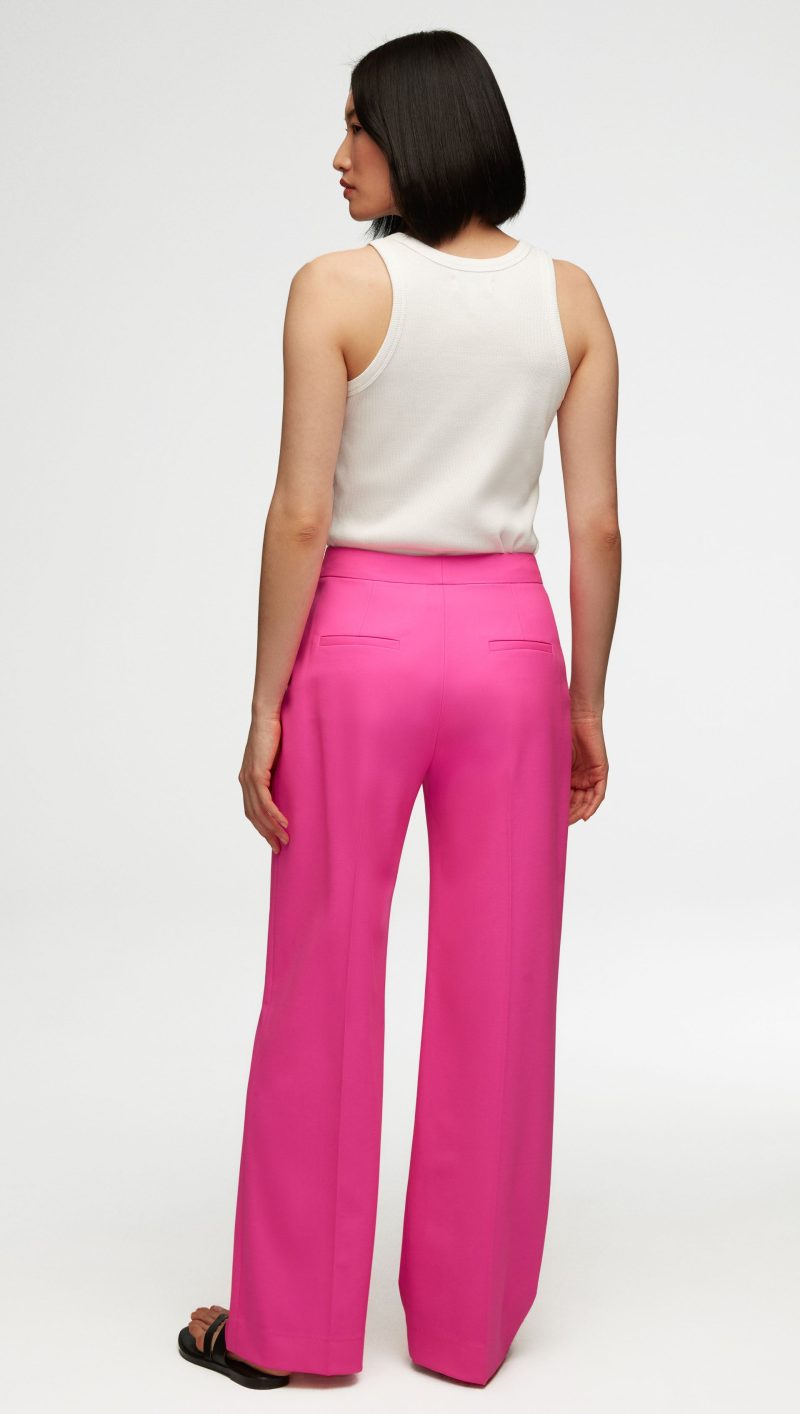 24 VSY Wide Leg Trouser in Seasonless Wool Bright Pink 2636