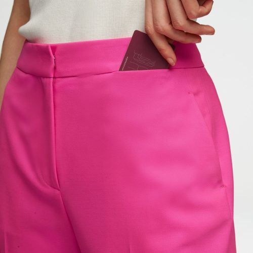 24 VSY Wide Leg Trouser in Seasonless Wool Bright Pink 2647