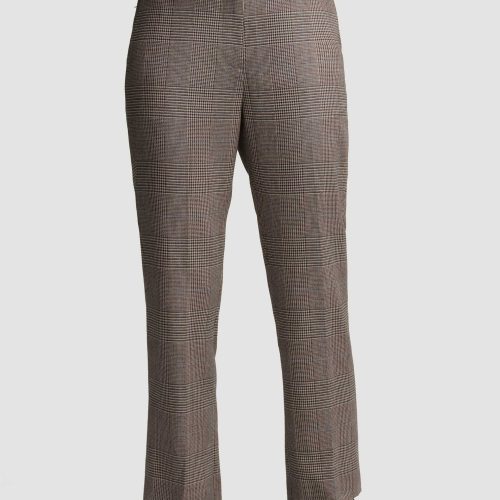 25 Cropped Straight Leg Trouser in Wool Plaid Houndstooth 1722