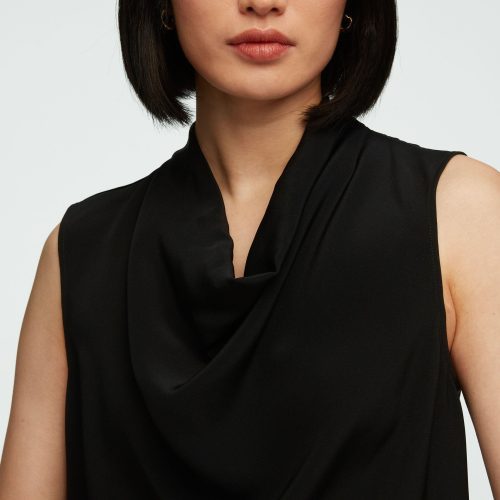 26 Cowl Top in Silk Crepe Black 0231