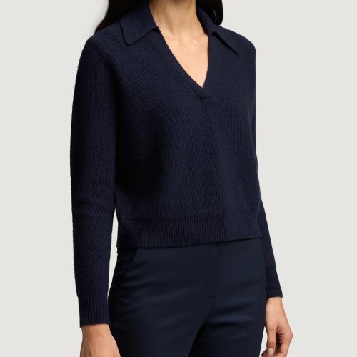 31 Polo Sweater in Wool Cashmere Navy 6522