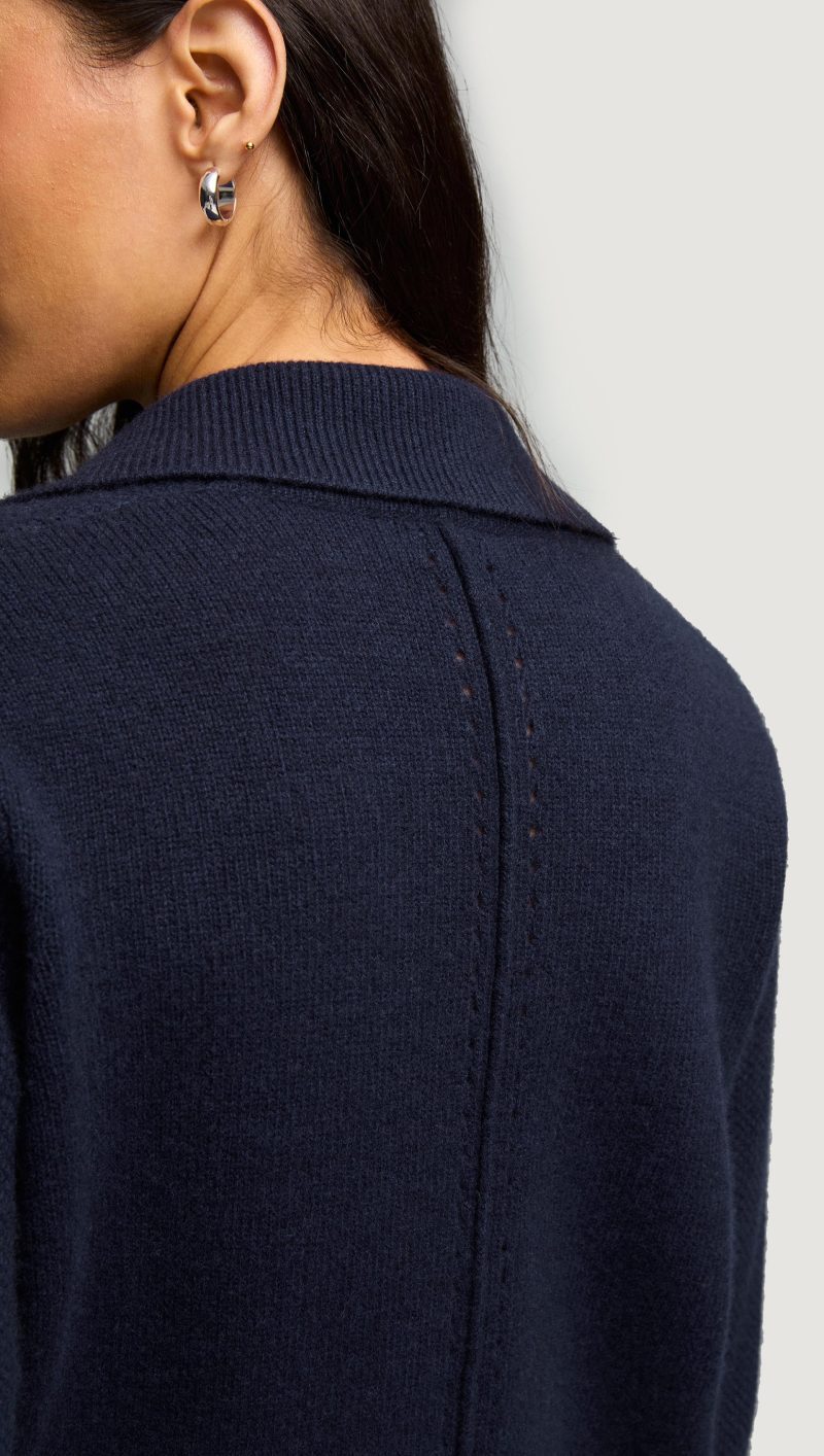 31 Polo Sweater in Wool Cashmere Navy 6531