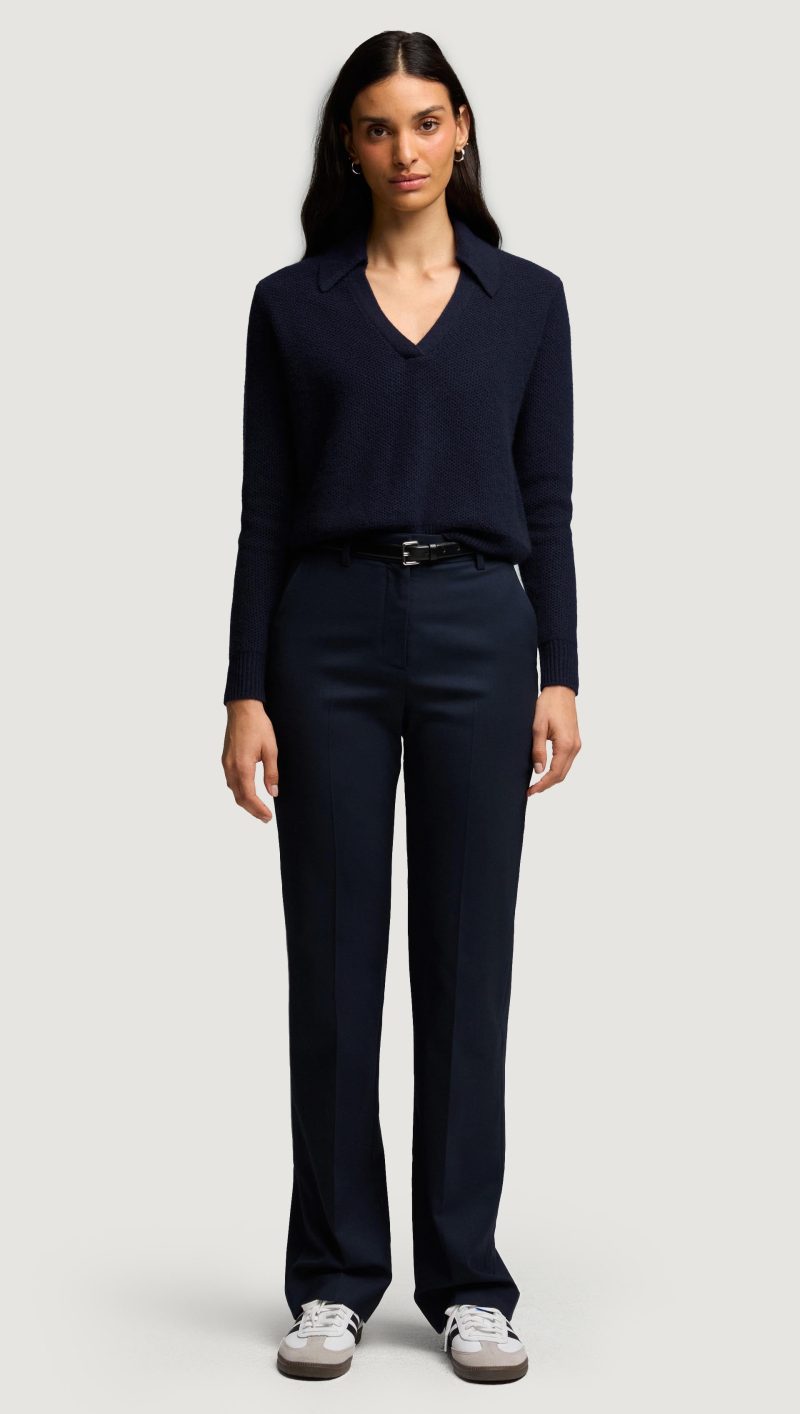 31 Polo Sweater in Wool Cashmere Navy 6539