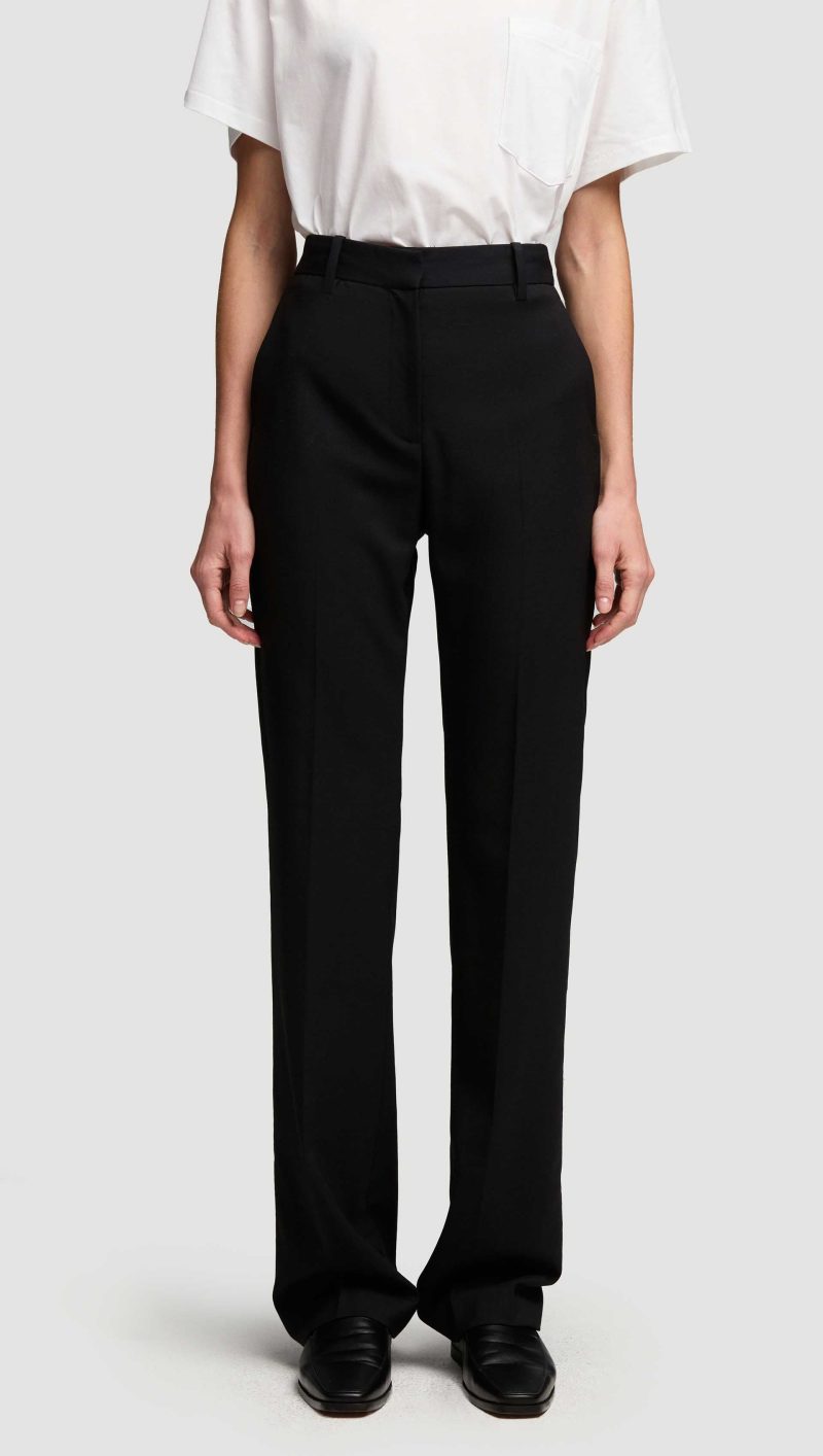 32 Wide Leg Trouser in Seasonless Wool Black 2971