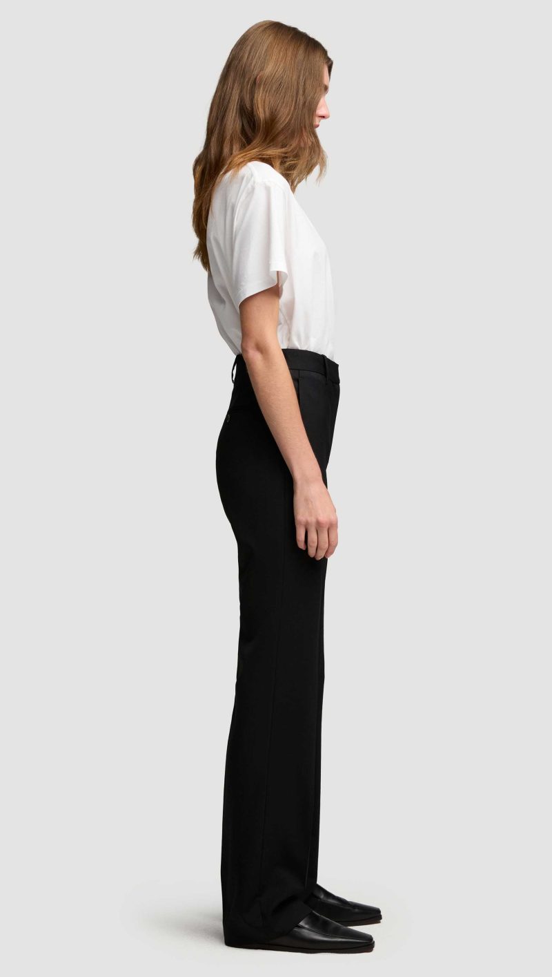 32 Wide Leg Trouser in Seasonless Wool Black 2979