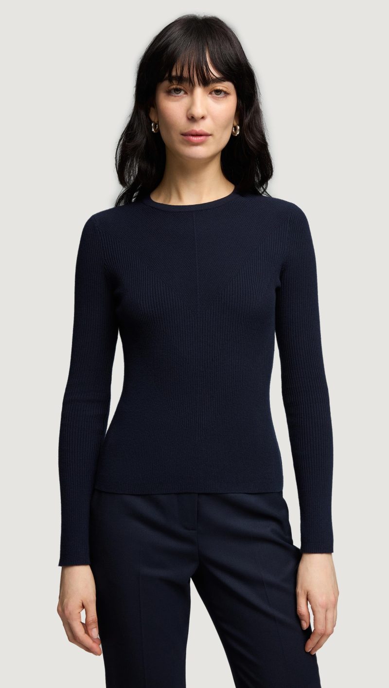 33 Long Sleeve Crew in Stretch Tencel Midnight 4426