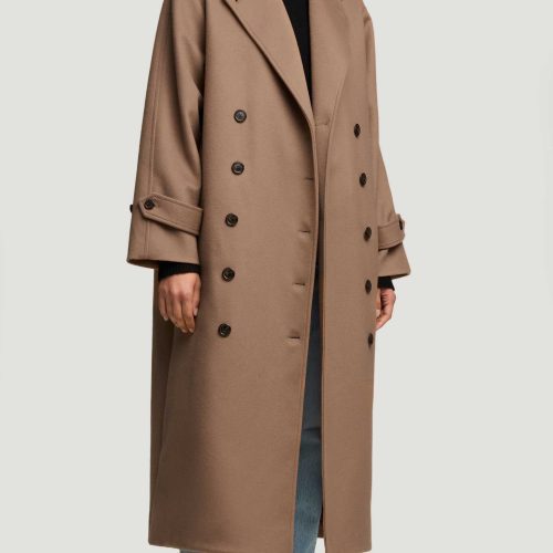 35 Double Breasted Coat in Wool Cashmere Camel 4091