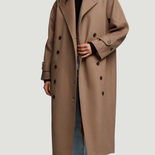 35 Double Breasted Coat in Wool Cashmere Camel 4094