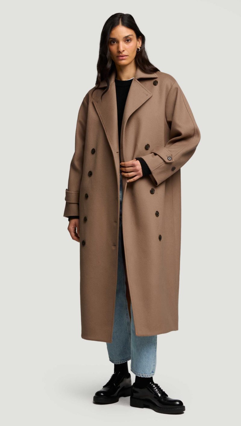 35 Double Breasted Coat in Wool Cashmere Camel 4094