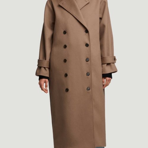 35 Double Breasted Coat in Wool Cashmere Camel 4108