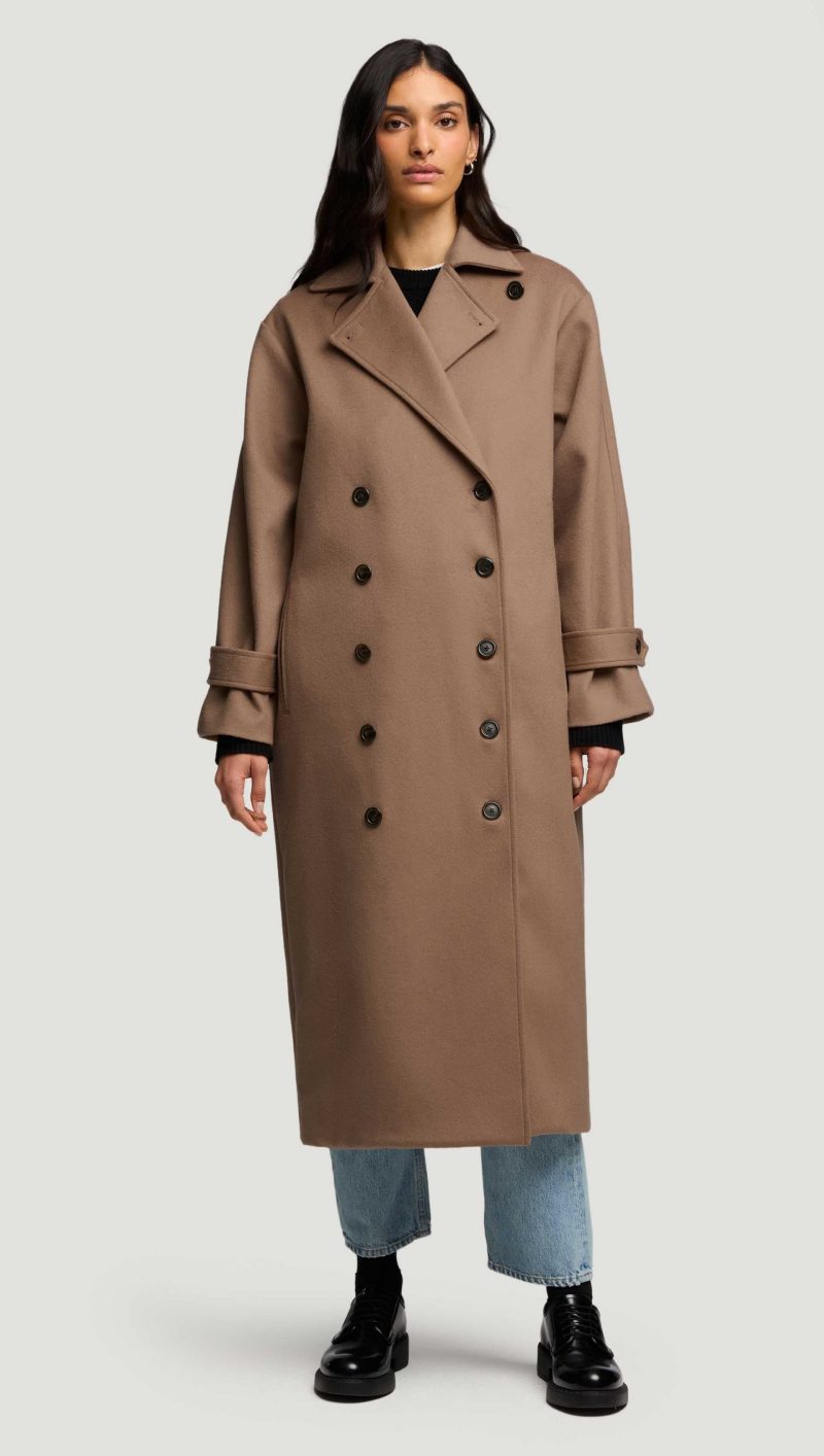 35 Double Breasted Coat in Wool Cashmere Camel 4108