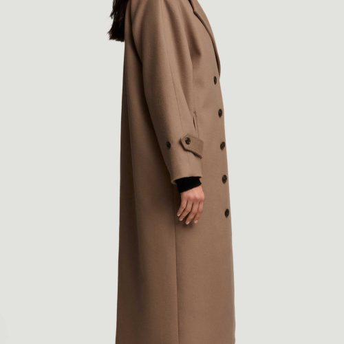 35 Double Breasted Coat in Wool Cashmere Camel 4131