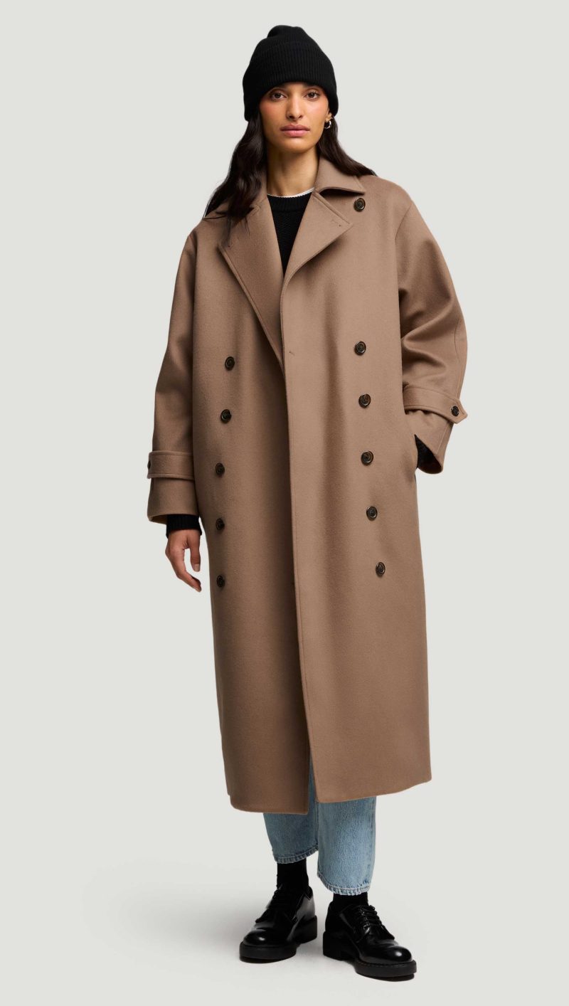 35 Double Breasted Coat in Wool Cashmere Camel 4155 1